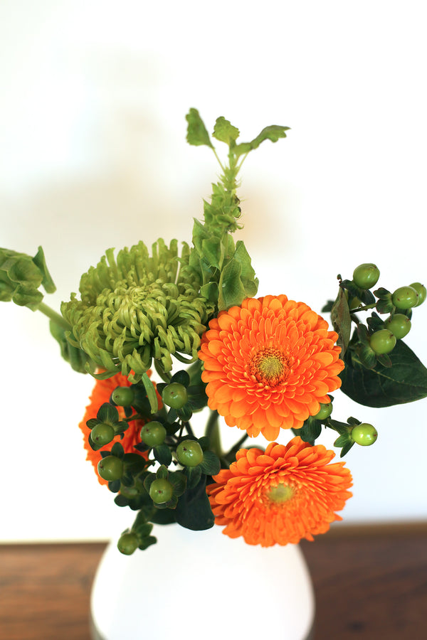Green and Orange Color Aesthetic Floral Arrangement