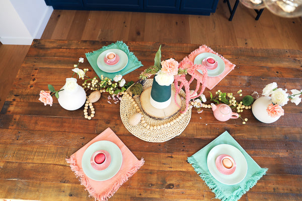 Tea Party for Easter and Table Decor Ideas with Teal and Pink