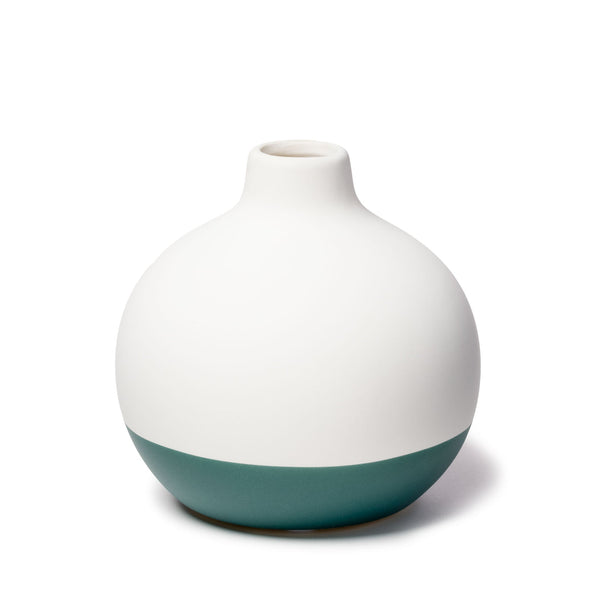 Duo Teal and White Round Vase-Wholesale