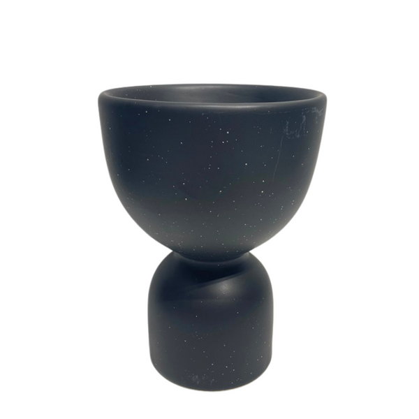 Tall Pedastool Vase in Black