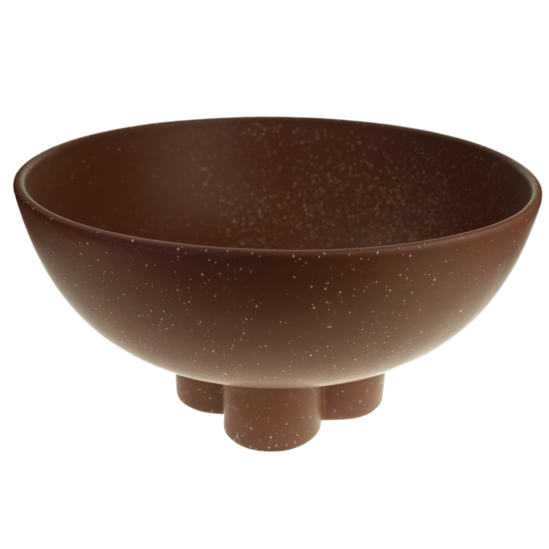 Large Speckled Brown Compote Bowl