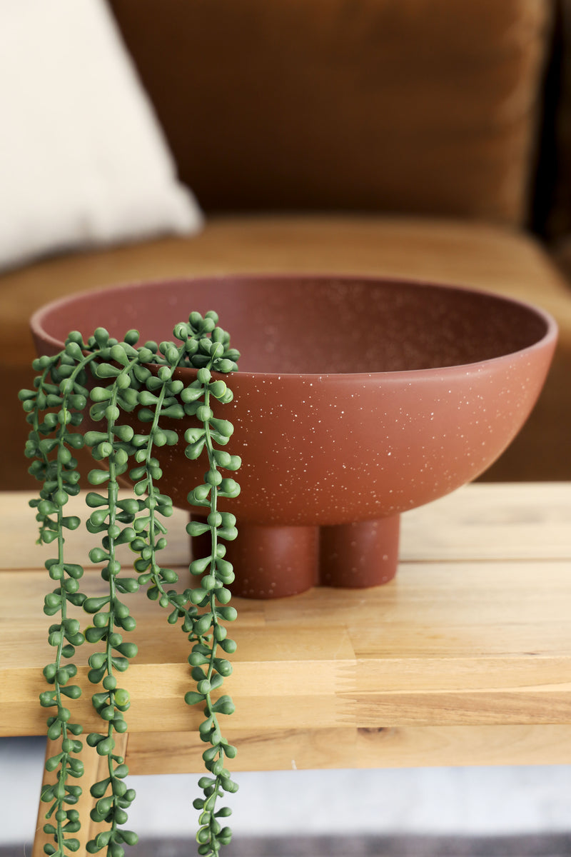 Large Speckled Brown Compote Bowl