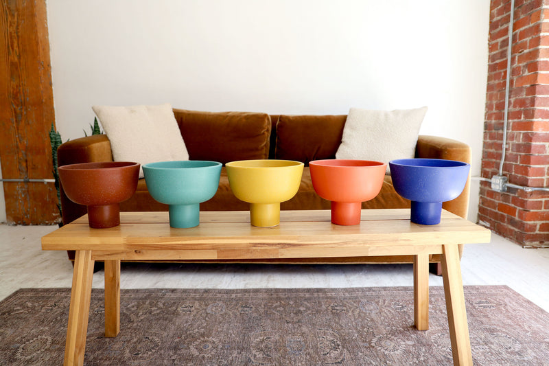 Blue Speckled Medium Compote Bowl