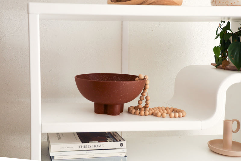 Large Speckled Brown Compote Bowl