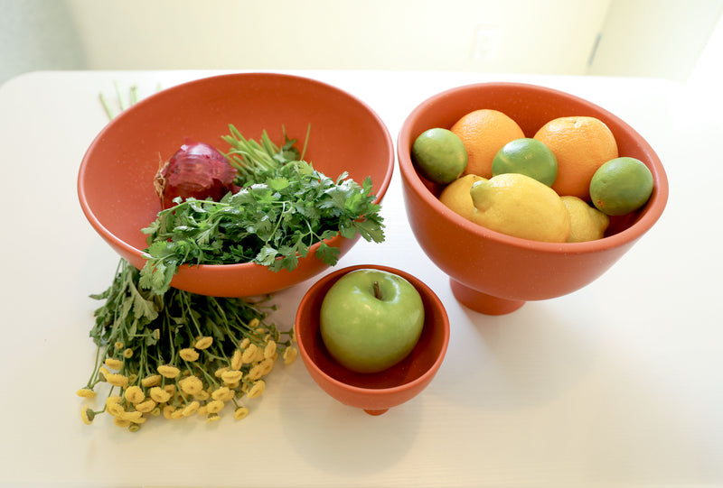 Small Speckled Orange Compote Bowl