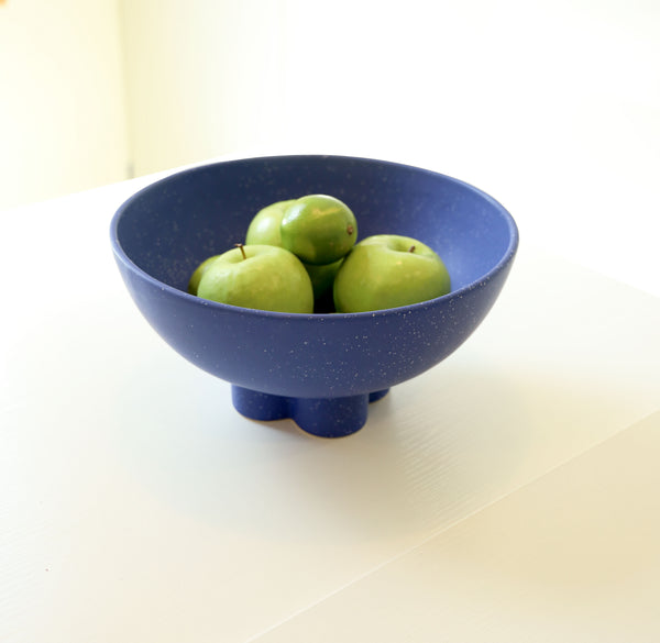 Large Speckled Blue Compote Bowl- Wholesale