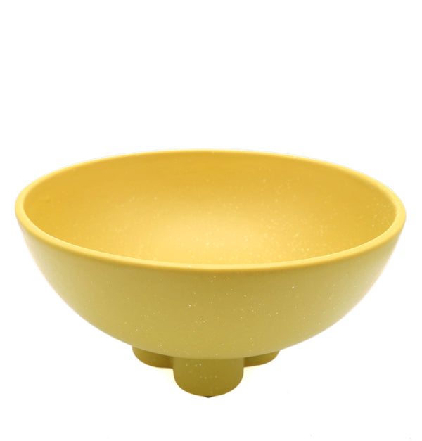 Large Yellow Speckled Compote Bowl