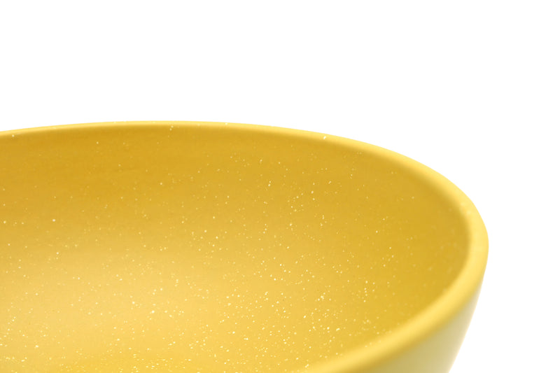 Large Yellow Speckled Compote Bowl