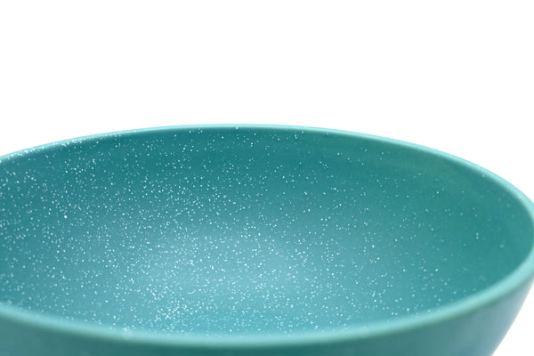 Large Speckled Teal Compote Bowl