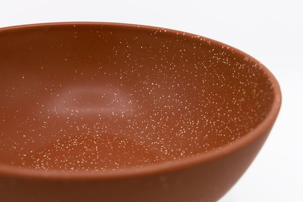 Large Speckled Brown Compote Bowl