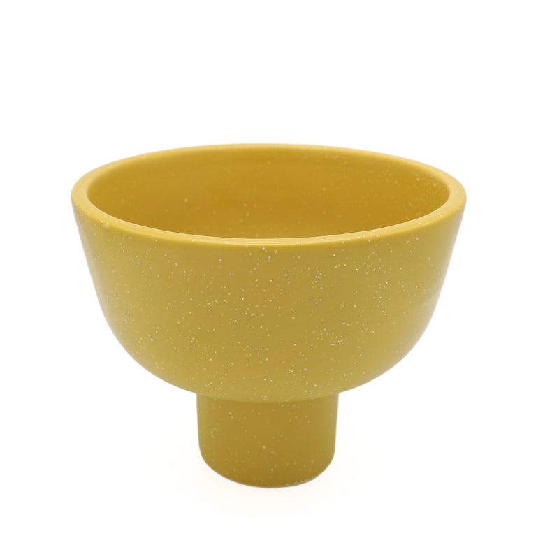 Yellow Speckled Medium Compote Bowl