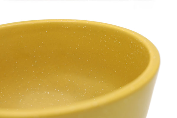 Yellow Speckled Medium Compote Bowl