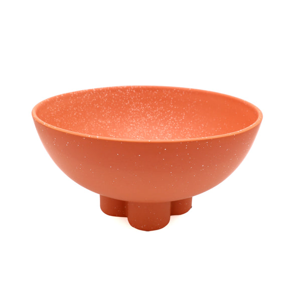 Large Speckled Orange Compote Bowl