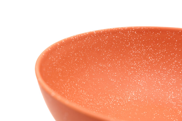 Large Speckled Orange Compote Bowl