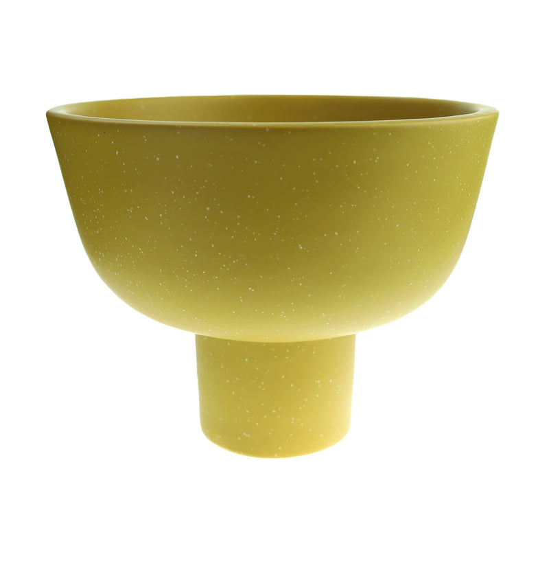 Yellow Speckled Medium Compote Bowl
